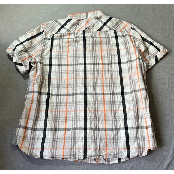 Cavi Button Up Shirt Adult Extra Large White Plaid Short Sleeve Casual Mens. - Picture 5 of 8